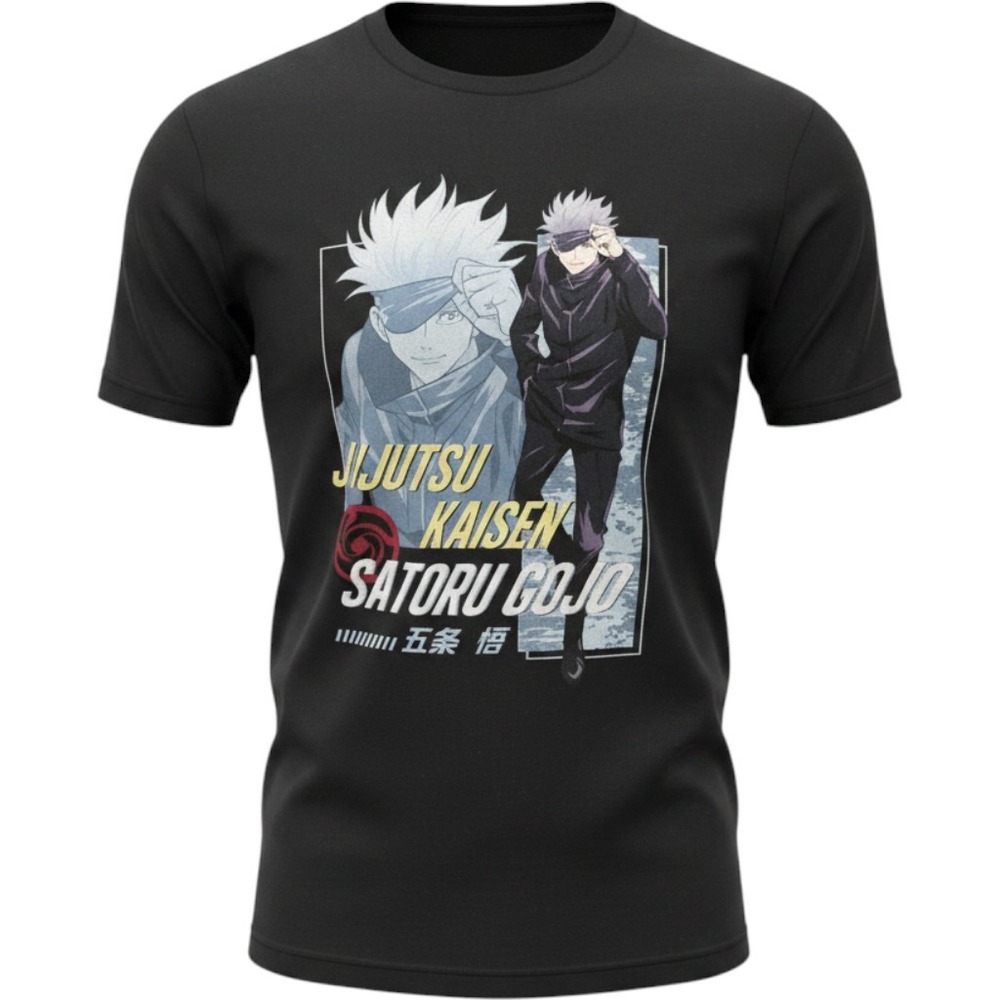 Jujutsu Kaisen Satoru Gojo Graphic T-Shirt Mens L Black Anime Crunchyroll